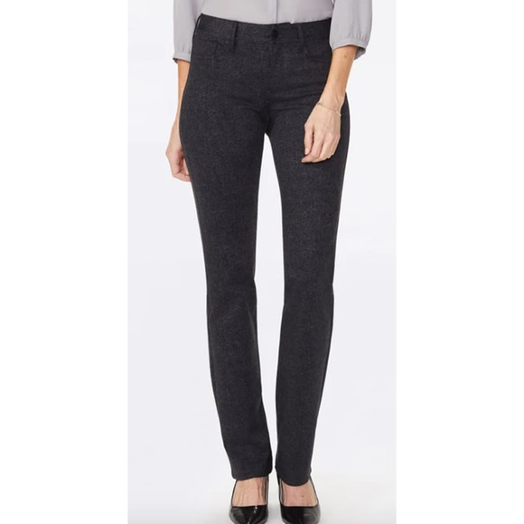 NYDJ Women's Straight Pants In Ponte Knit Herringbone 00 Petite - Picture 1 of 4